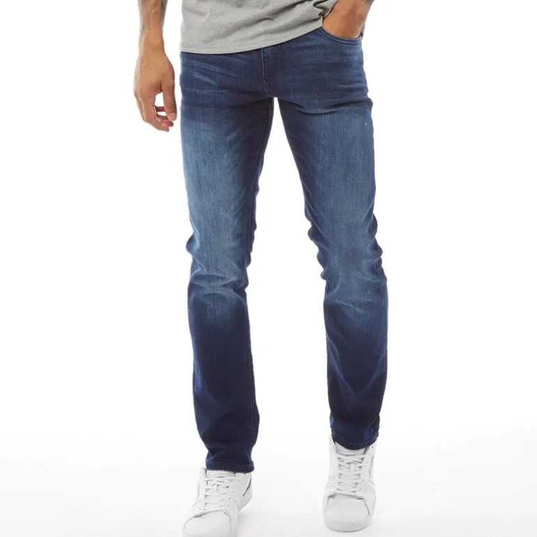 Crosshatch Herren New Svelte Skinny Jeans Dunkelblau