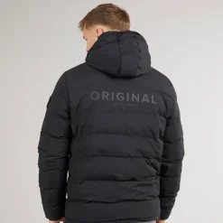 Crosshatch Herren Pittsburgh Gesteppte Kapuzenjacke Schwarz