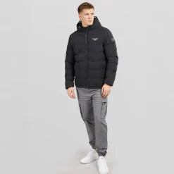 Crosshatch Herren Pittsburgh Gesteppte Kapuzenjacke Schwarz