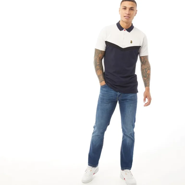 Crosshatch Herren Princed Jeans gerade geschnitten Stone Wash