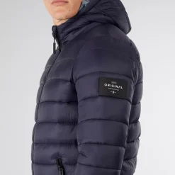 Crosshatch Herren Puffer Jacke Mit Raffung Mitternacht