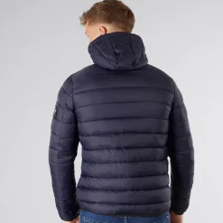 Crosshatch Herren Puffer Jacke Mit Raffung Mitternacht