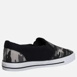 Crosshatch Herren Ramp Slip On Segeltuch Sneaker Black Camo/Schwarz