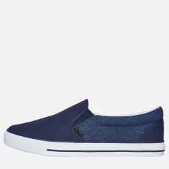 Crosshatch Herren Ramp Slip On Segeltuch Sneaker Navy/Dark Chambray