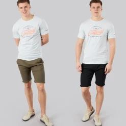Crosshatch Herren Sinwood Zweier Pack Chino Shorts Khaki/Schwarz