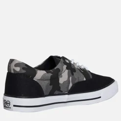 Crosshatch Herren Skywalk Canvas Pumps Black Camo/Schwarz