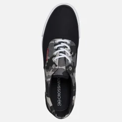 Crosshatch Herren Skywalk Canvas Pumps Black Camo/Schwarz