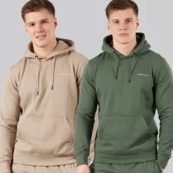 Crosshatch Herren Traymax Kapuzentop Khaki
