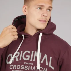 Crosshatch Herren Vintage Kapuzenpullover Rosine