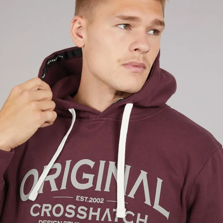 Crosshatch Herren Vintage Kapuzenpullover Rosine