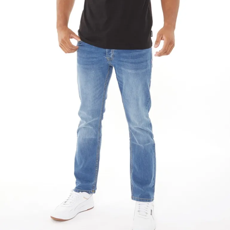 Crosshatch Herren Winsbury Bootcut Jeans Stonewash
