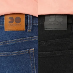 Crosshatch Junge Dracker Straight Fit Zwei Pack Jeans Dark Wash/Schwarz