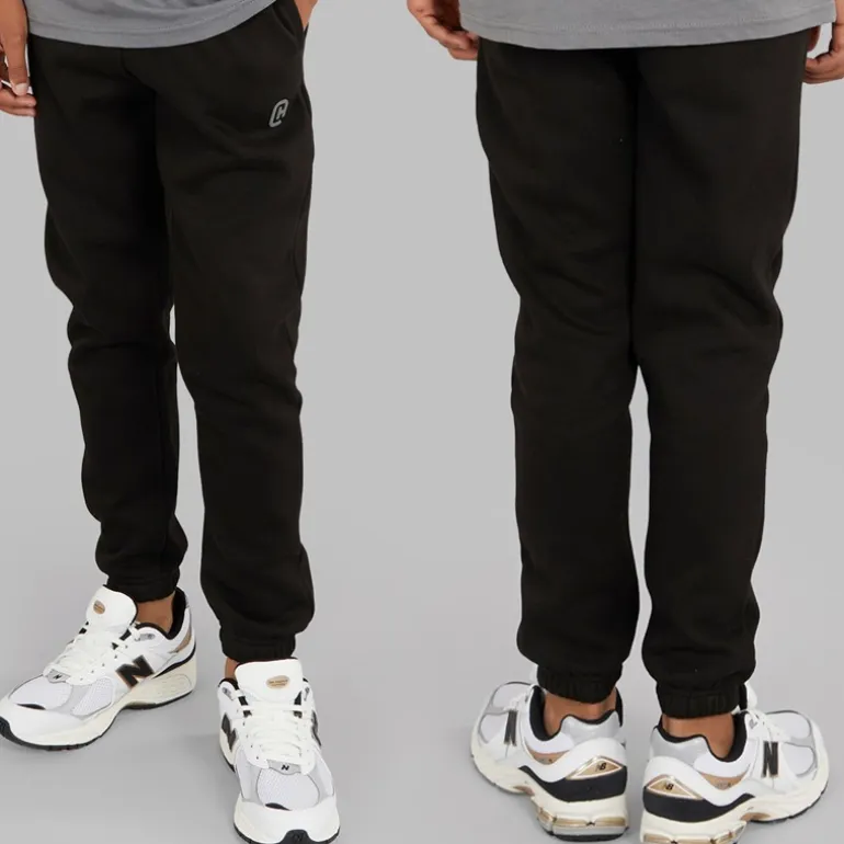 Crosshatch Junge Dreiteiliges Hoodie T Shirt und Jogginghose Set Schwarz / Anthrazit