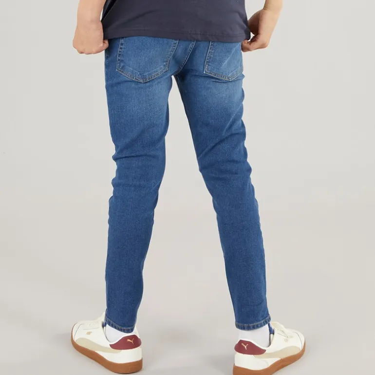 Crosshatch Junge Straight Jeans Mittelblau