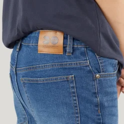 Crosshatch Junge Straight Jeans Mittelblau