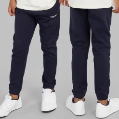 Crosshatch Junge Vier Teile Hoodie Sweatshirt T Shirt und Jogginghose Set Marineblau/Creme
