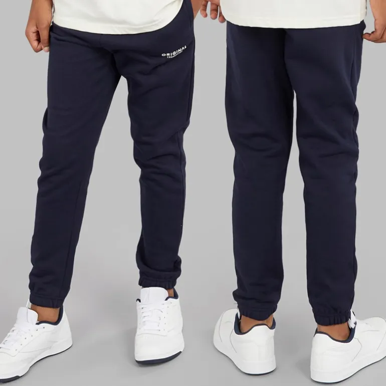 Crosshatch Junge Vier Teile Hoodie Sweatshirt T Shirt und Jogginghose Set Marineblau/Creme
