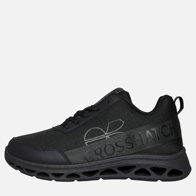 Crosshatch Junior Junge Jesmond Turnschuhe Black Mono