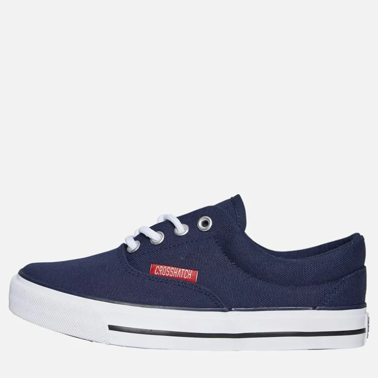 Crosshatch Junior Junge Skywalk Canvas Pumps Navy