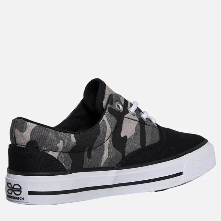 Crosshatch Junior Junge Skywalk Canvas Pumps Black Camo