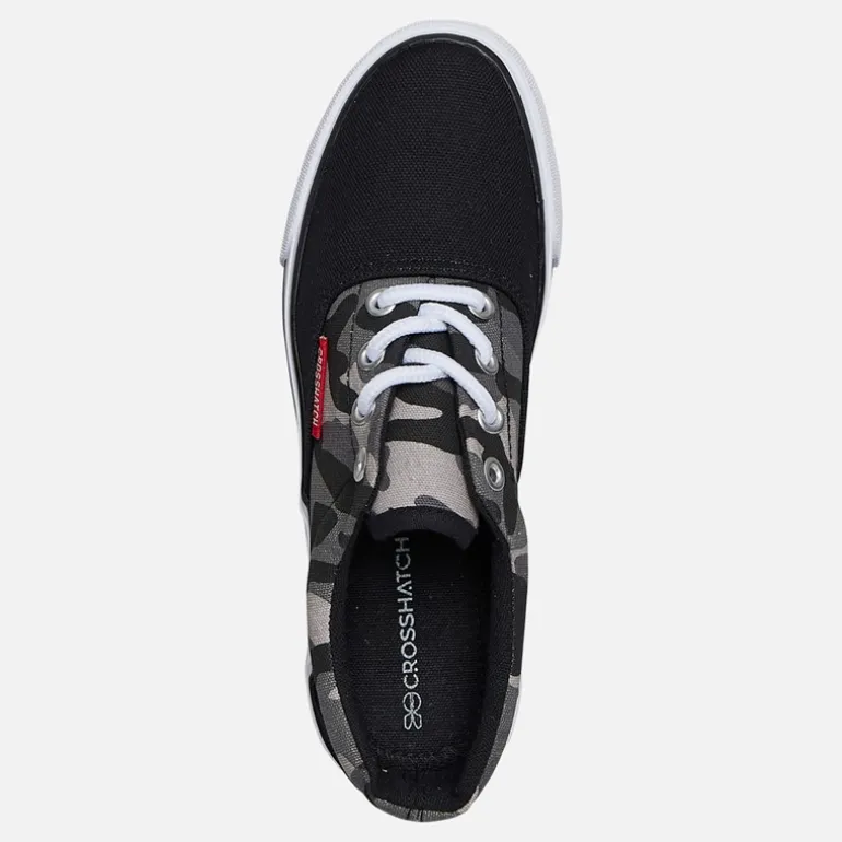 Crosshatch Junior Junge Skywalk Canvas Pumps Black Camo
