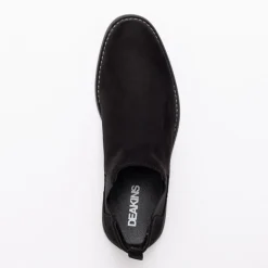 Deakins Herren Chelsea Boots Schwarz Wildleder