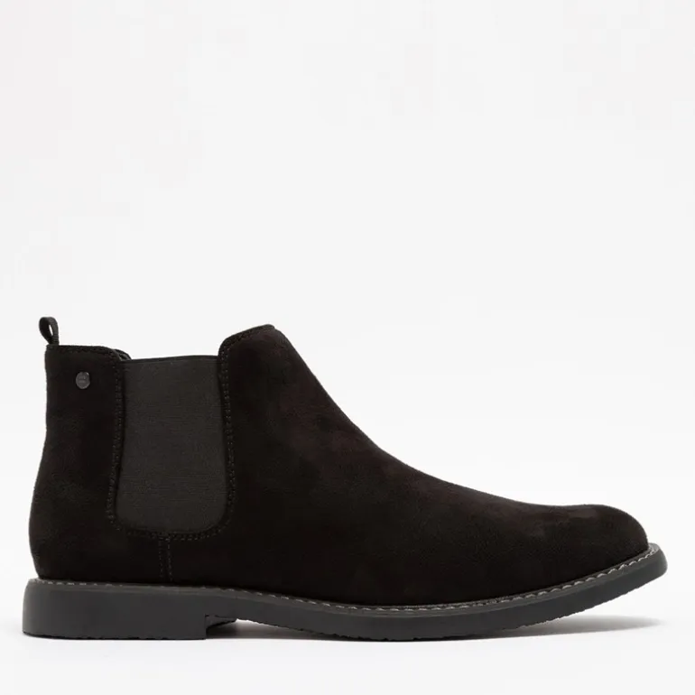 Deakins Herren Chelsea Boots Schwarz Wildleder