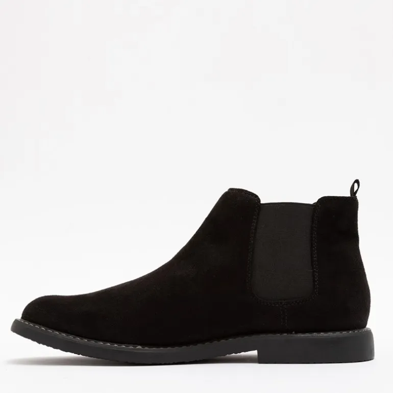 Deakins Herren Chelsea Boots Schwarz Wildleder