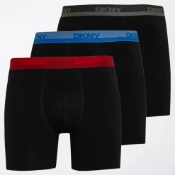 DKNY Herren Ajo Drei Pack Mittel Boxer Slips Schwarz/Blau/Rot/Military