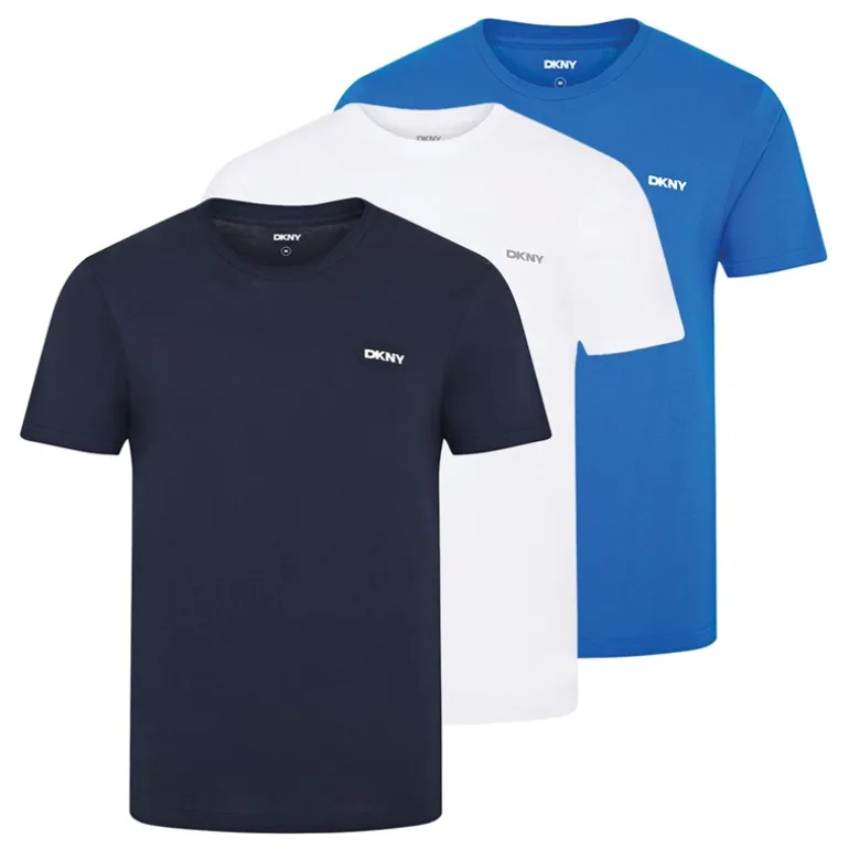 DKNY Herren Giants Drei Pack T Shirts Navy/Weiß/Blau