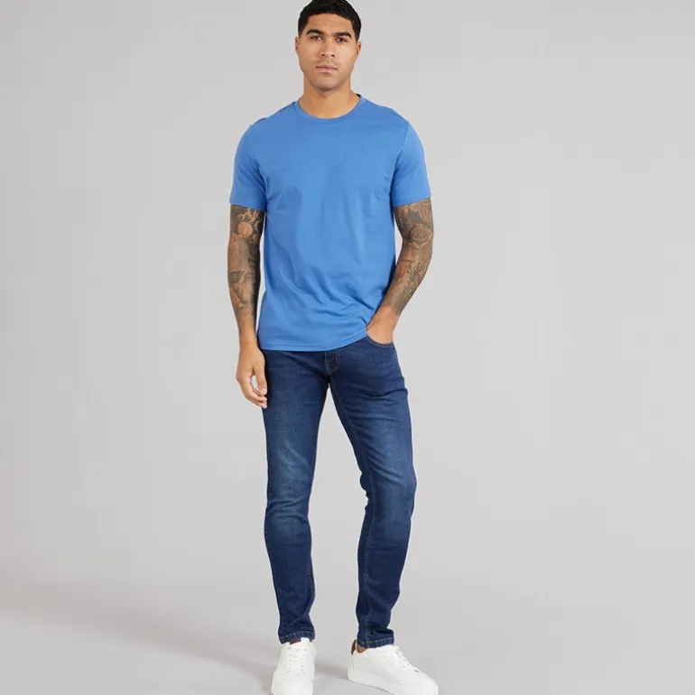 Duck And Cover Herren Maylead Slim Fit Jeans Dunkle Waschung