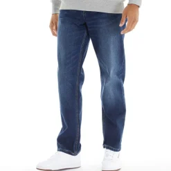 Duck and Cover Herren Rushawn Jeans mit lockerer Passform Mittelblau
