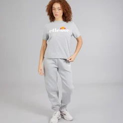 Ellesse Damen Stauf Logo T Shirt Light Grey Marl