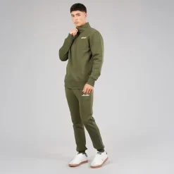 Ellesse Herren Benevento 1/4 Zip Sweatshirt Khaki
