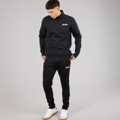 Ellesse Herren Benevento 1/4 Zip Sweatshirt Schwarz