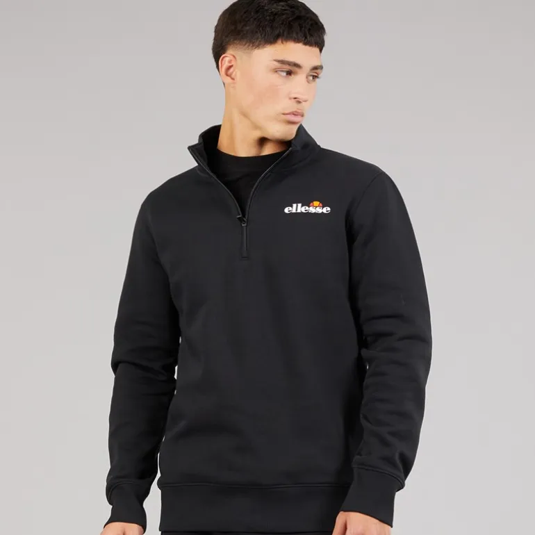 Ellesse Herren Benevento 1/4 Zip Sweatshirt Schwarz