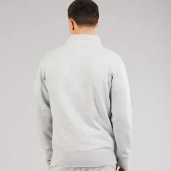 Ellesse Herren Benevento 1/4 Zip Sweatshirt Light Grey Marl