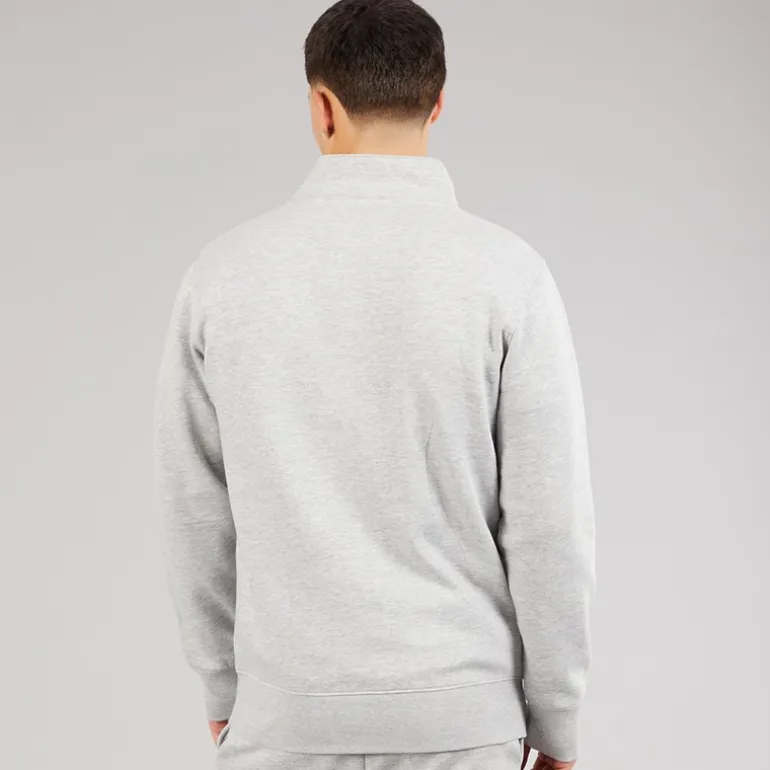 Ellesse Herren Benevento 1/4 Zip Sweatshirt Light Grey Marl