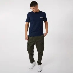 Ellesse Herren Benzina Heritage Rücken Logo T-Shirt Dunkelblau