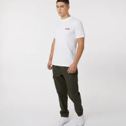 Ellesse Herren Benzina Heritage Rücken Logo T-Shirt Weiß