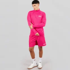 Ellesse Herren Brandon 1/4 Zip Lauf Oberteil Hot Pink