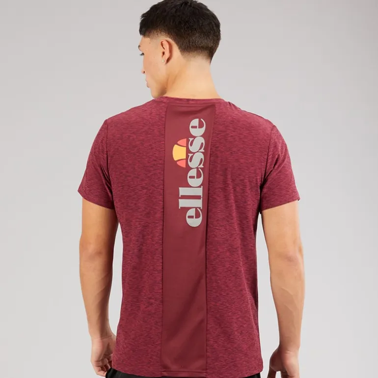 Ellesse Herren Dundalk Laufshirt Burgundy Marl