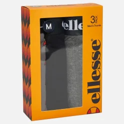Ellesse Herren 3er-Pack Boxershorts Schwarz / Anthrazit / Rot