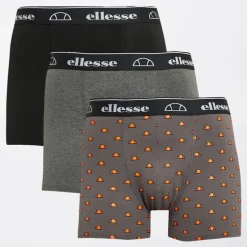 Ellesse Herren 3er-Pack Boxershorts Schwarz / Anthrazit / Rot
