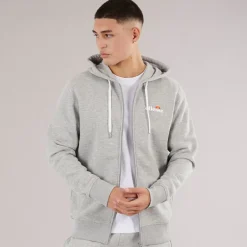Ellesse Herren Klemerio Full Zip Hoodie Light Grey Marl
