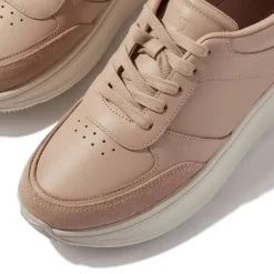 FitFlop Damen F-Mode Leder Wildleder Mix Flatform Sneaker Classic Beige