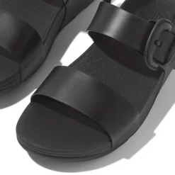 FitFlop Damen Lulu Leder Riemen Sandalen Schwarz