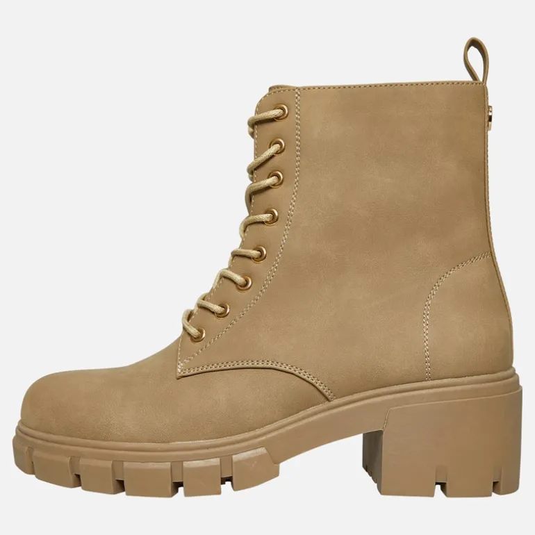 French Connection Damen Klobige Schnürstiefel Stein