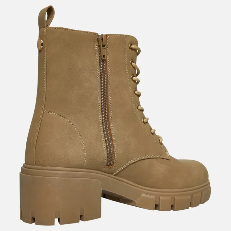 French Connection Damen Klobige Schnürstiefel Stein