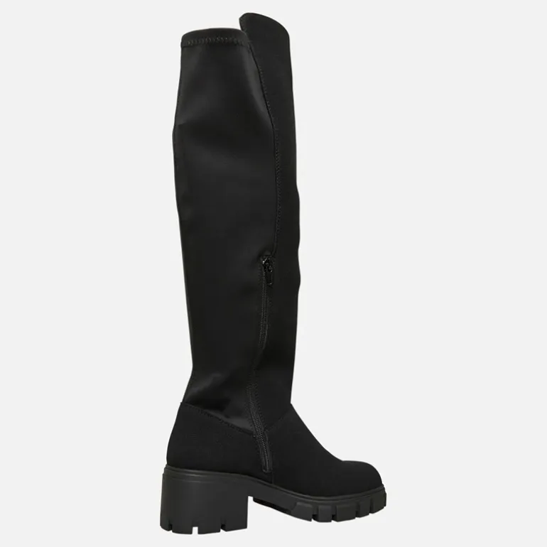 French Connection Damen Klobig Kniehoch Stretch Stiefel Schwarz